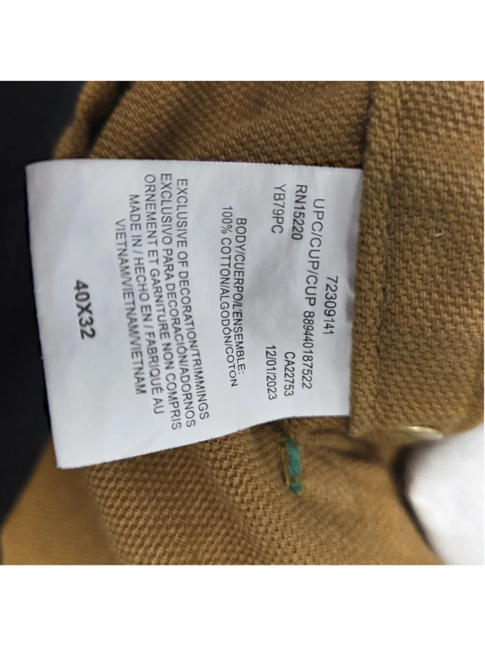Liberty Overalls Men’s 40 X 32 Brown Denim Cabincore Streetwear Utility Workwear